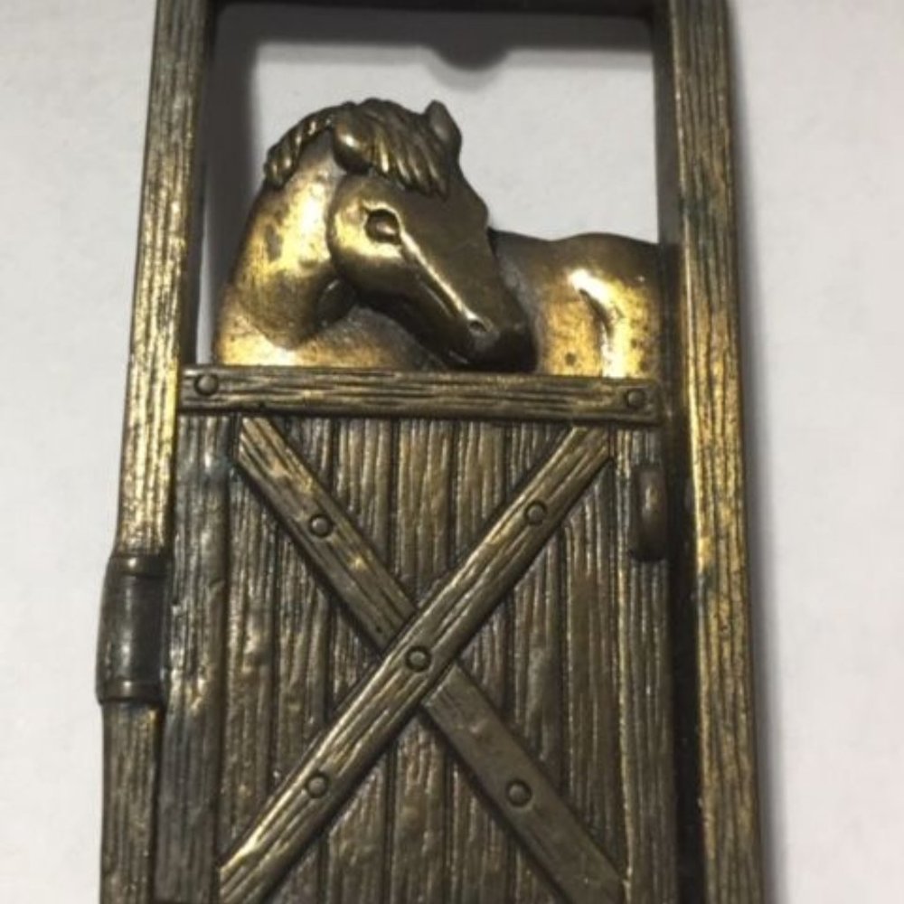 Horse Barn Foal Signed JJ Pin Brooch